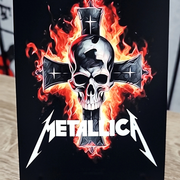4x6 Metallica Heavy Metal Band Skull on a Cross Oil Painting Matte Art‎ Print - Picture 2 of 6